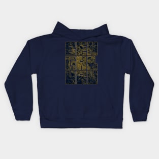 Bengaluru, India City Map Typography - Gold Art Deco Kids Hoodie